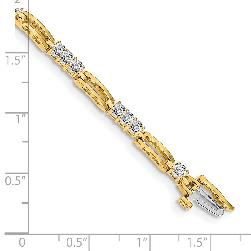 14k Complete 1.5 carat Round AA Diamond Paperclip Link 7 inch Tennis Bracelet