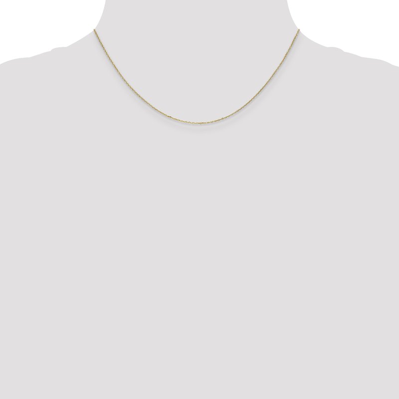 14K 14 inch .8mm Diamond-cut Cable with Spring Ring Clasp Chain