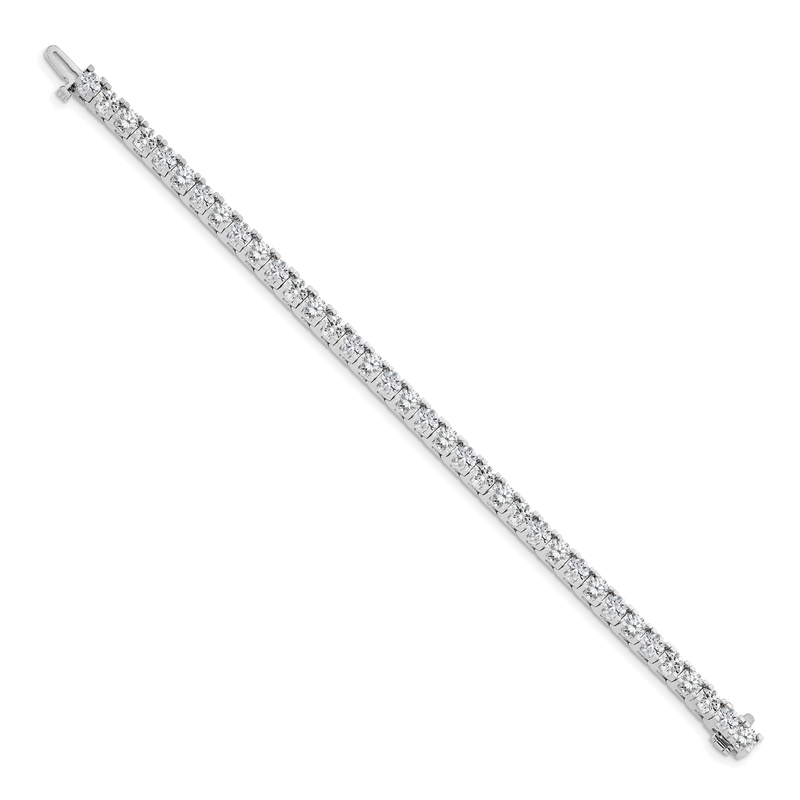14k White Gold Complete 12.5 carat Round AA Diamond 4-prong 7 inch Tennis Bracelet
