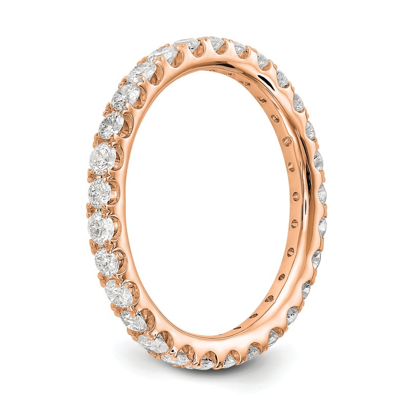 14K Rose Gold 1/2 carat Lab Grown Diamond VS+ F+ Size 4.5 Complete Eternity Band