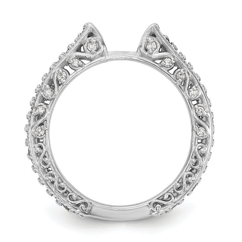14K White Gold 1/2 carat Lab Grown Diamond VS/SI  D E F  Semi Mount Peg Set Ring