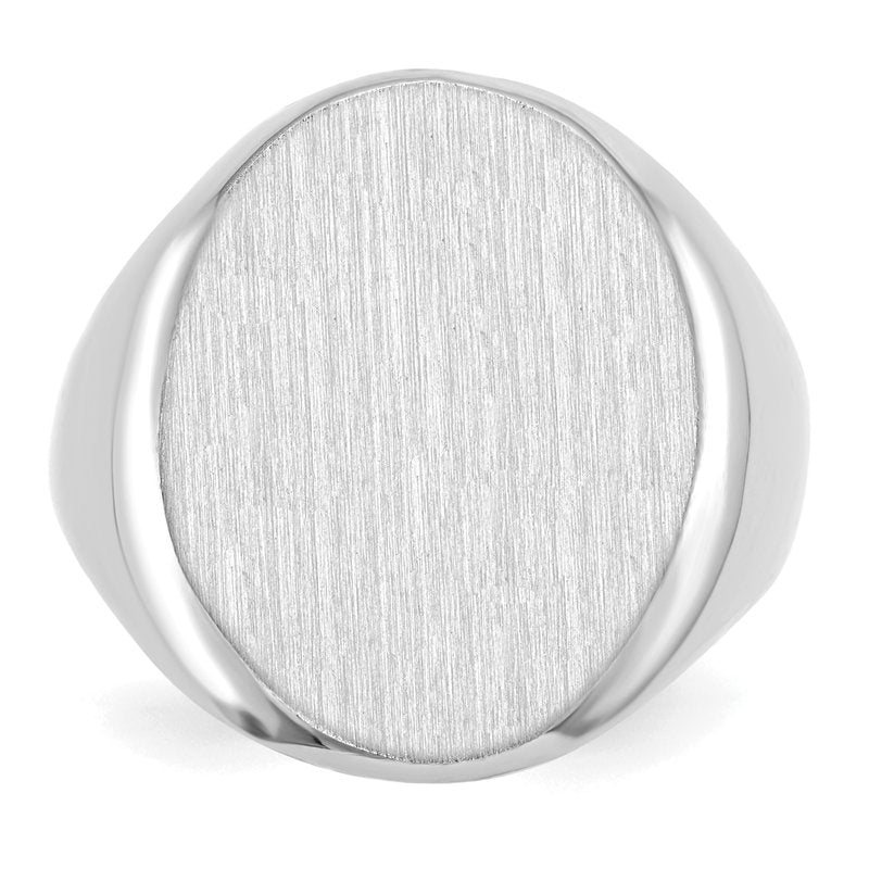 14k White Gold 16.0x20.5mm Open Back Signet Ring