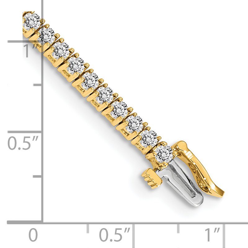 14k Complete 3.05 carat Round AAA Diamond 4-prong 7 inch Tennis Bracelet