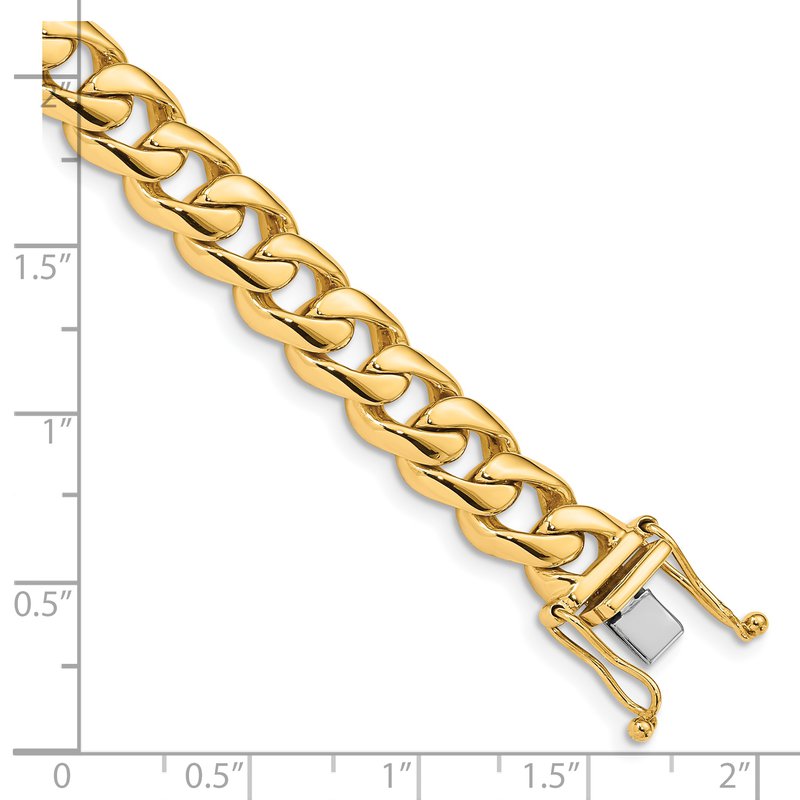 14K 20 inch 8.4mm Hand Polished Rounded Curb Link with Box Catch Clasp Chain