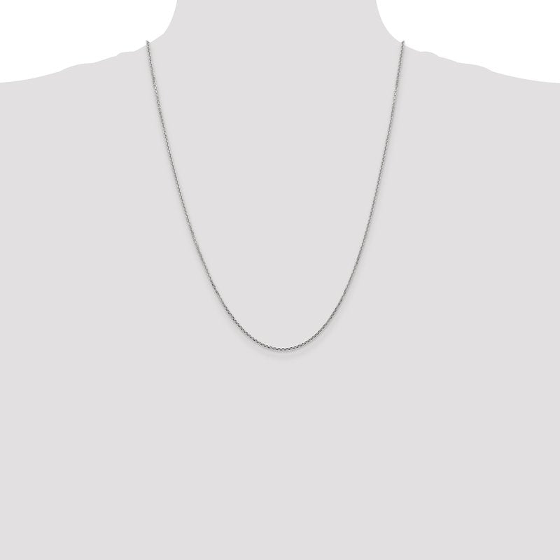 14K White Gold 10 inch 1.45mm Diamond-cut Cable with Lobster Clasp Anklet