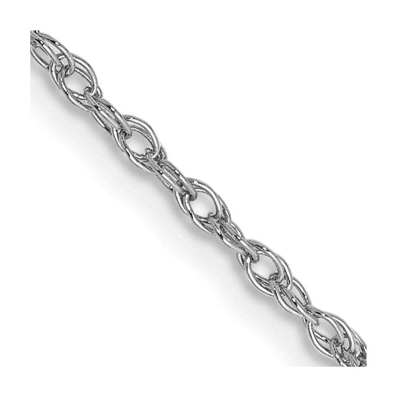14K White Gold 14 inch 1.3mm Heavy Baby Rope with Lobster Clasp Chain