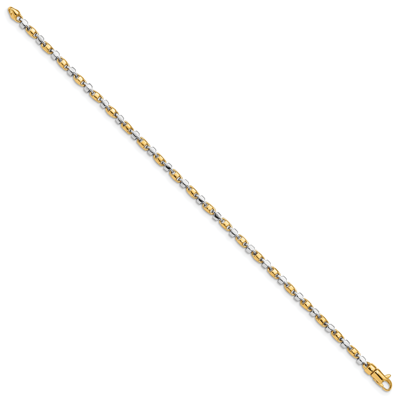 14K Two-tone 18 inch 2.6mm Hand Polished Fancy Link with Lobster Clasp Chain