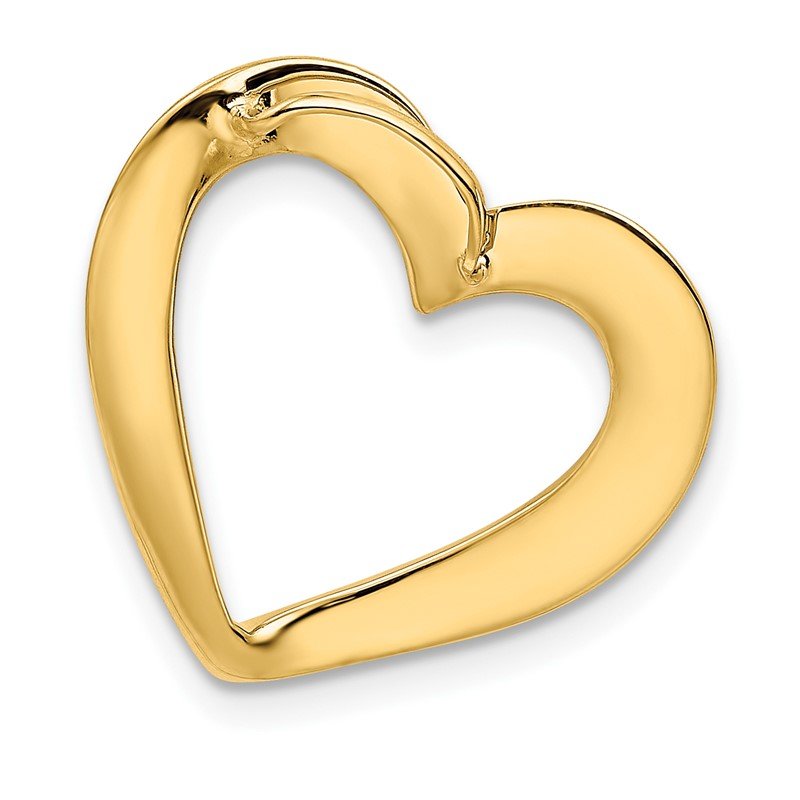 14k Polished Heart Slide Fits up to 4mm Regular/6mm Fancy or Reversible Omega