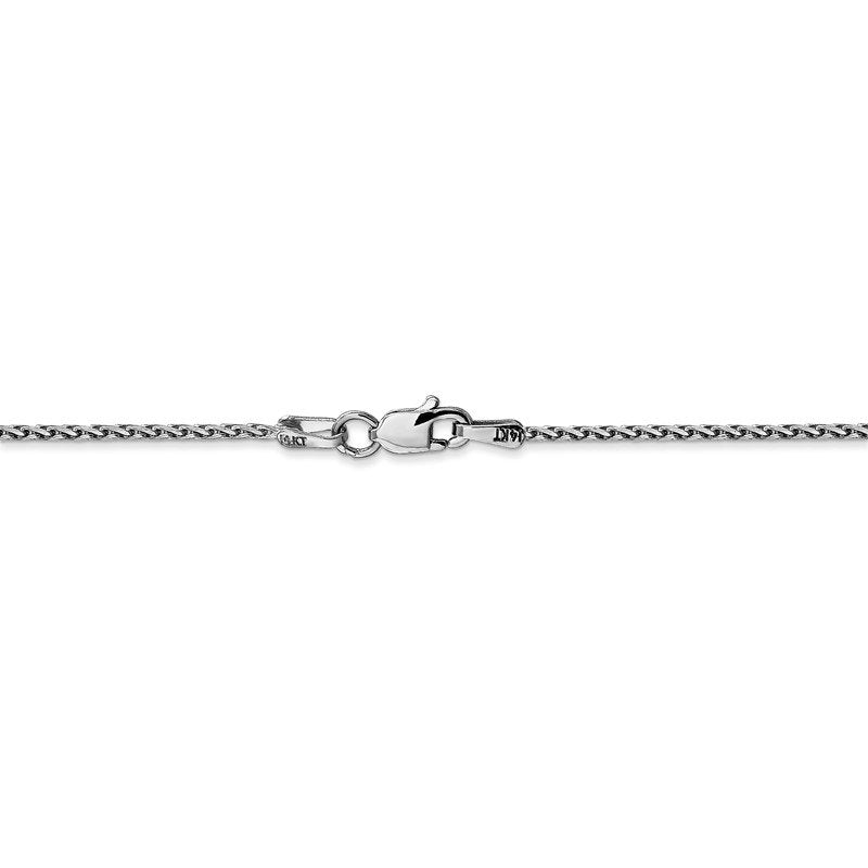 14K White Gold 10 inch 1.5mm Diamond-cut Parisian Wheat with Lobster Clasp Anklet