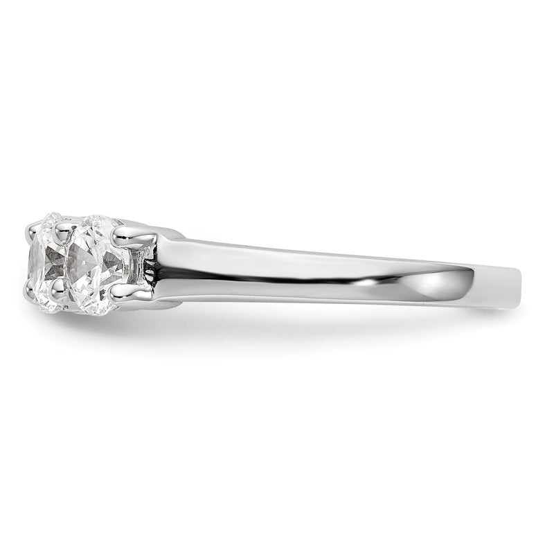 14K White Gold 1/3 carat Lab Grown Diamond VS+ F+ Complete Round Five Stone Ring