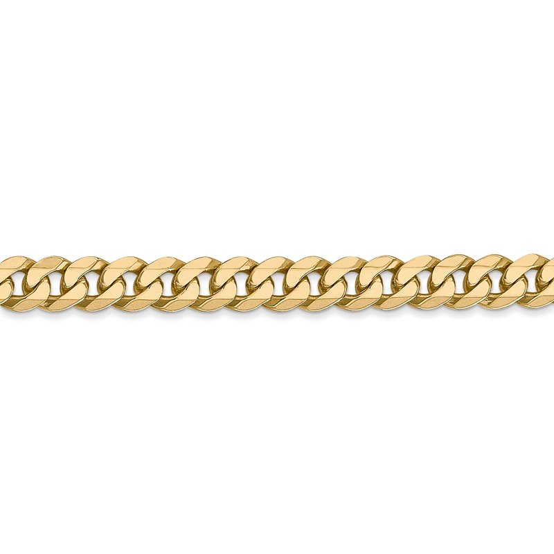 14K 26 inch 5.75mm Flat Beveled Curb with Lobster Clasp Chain