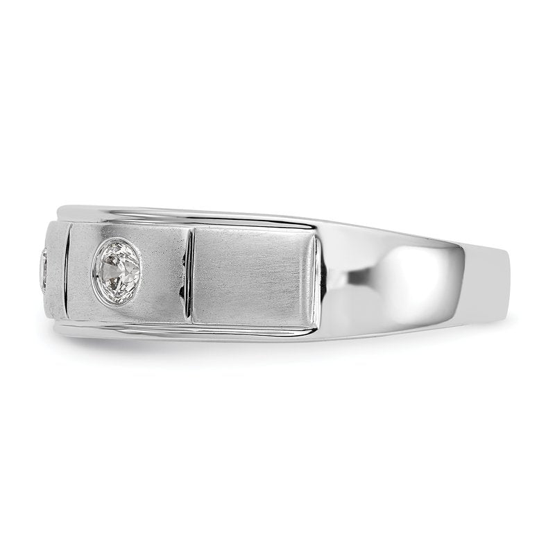 14K White Gold Men's 1/3 carat Lab Grown Diamond VS/SI  D E F  Band