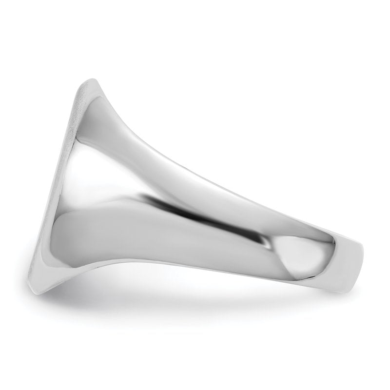 14k White Gold 11.5x15.0mm Closed Back Mens Signet Ring