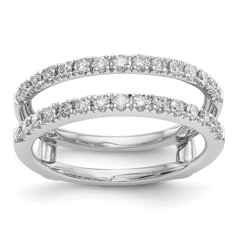 14K White Gold 1/2 carat Lab Grown Diamond VS+ F+ Complete Ring Guard