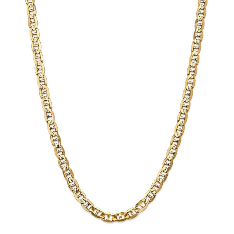 14K 18 inch 7mm Concave Anchor with Lobster Clasp Chain