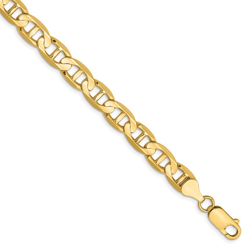 14K 18 inch 7mm Concave Anchor with Lobster Clasp Chain
