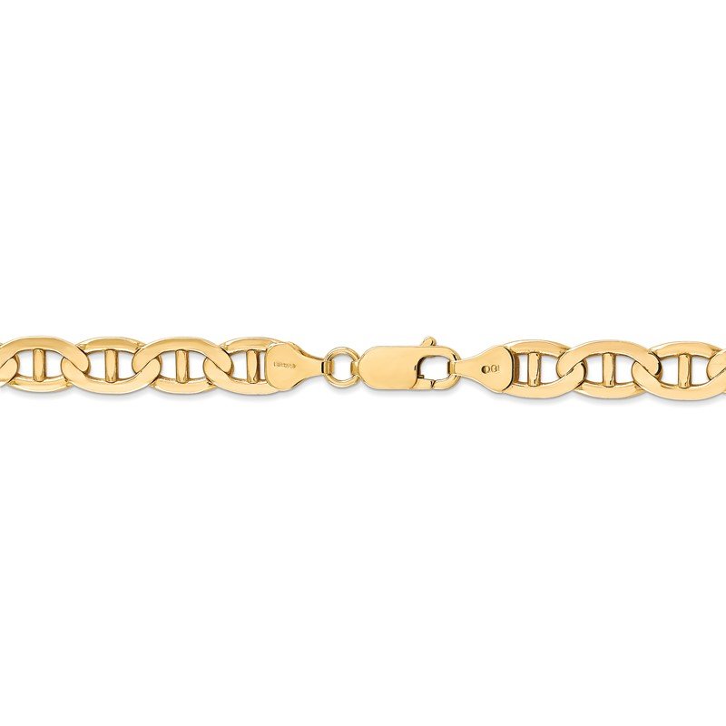 14K 18 inch 7mm Concave Anchor with Lobster Clasp Chain