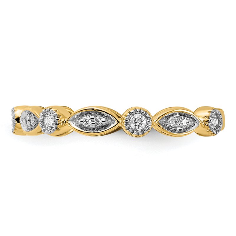 14k Rose Gold Diamond Fancy Band