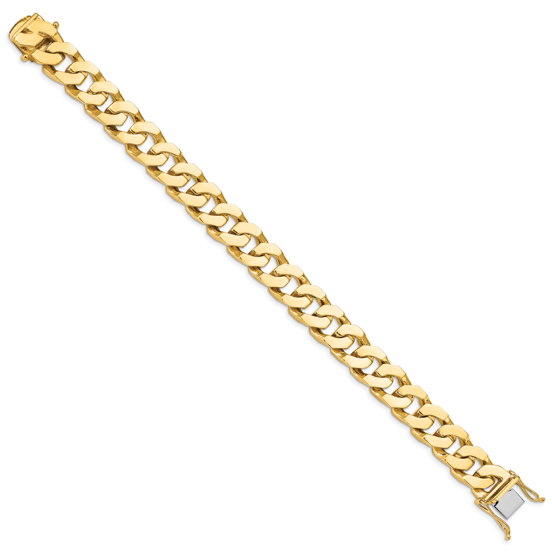 14K 20 inch 11.6mm Hand Polished Fancy Link with Box Catch Chain