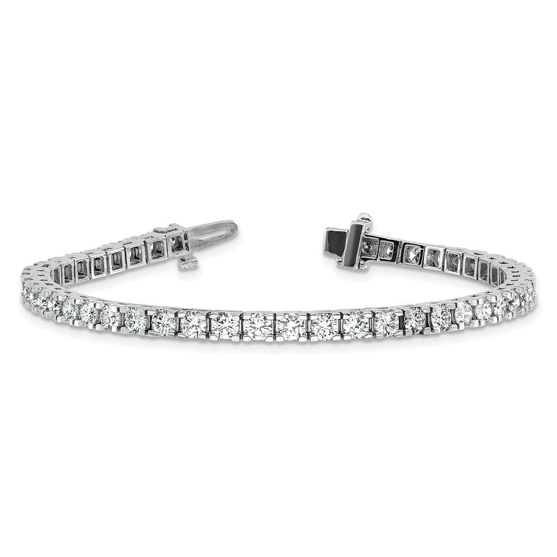 14k White Gold Complete 6.44 carat Round VS Diamond 4-prong 7 inch Tennis Bracelet