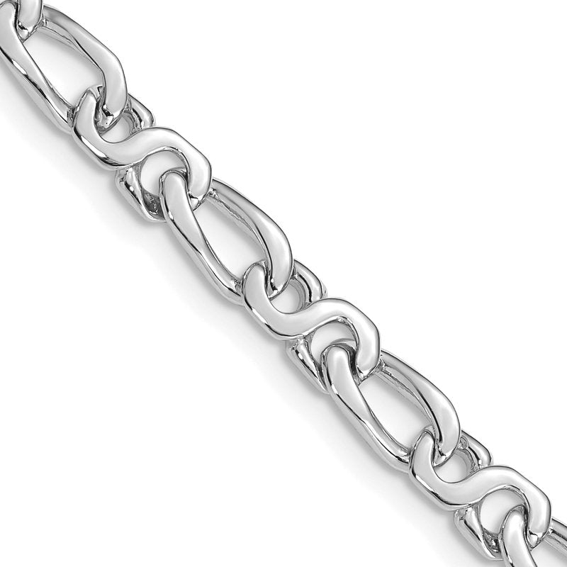 14K White Gold 18 inch 4.8mm Hand Polished Fancy Link with Fancy Lobster Clasp Chain