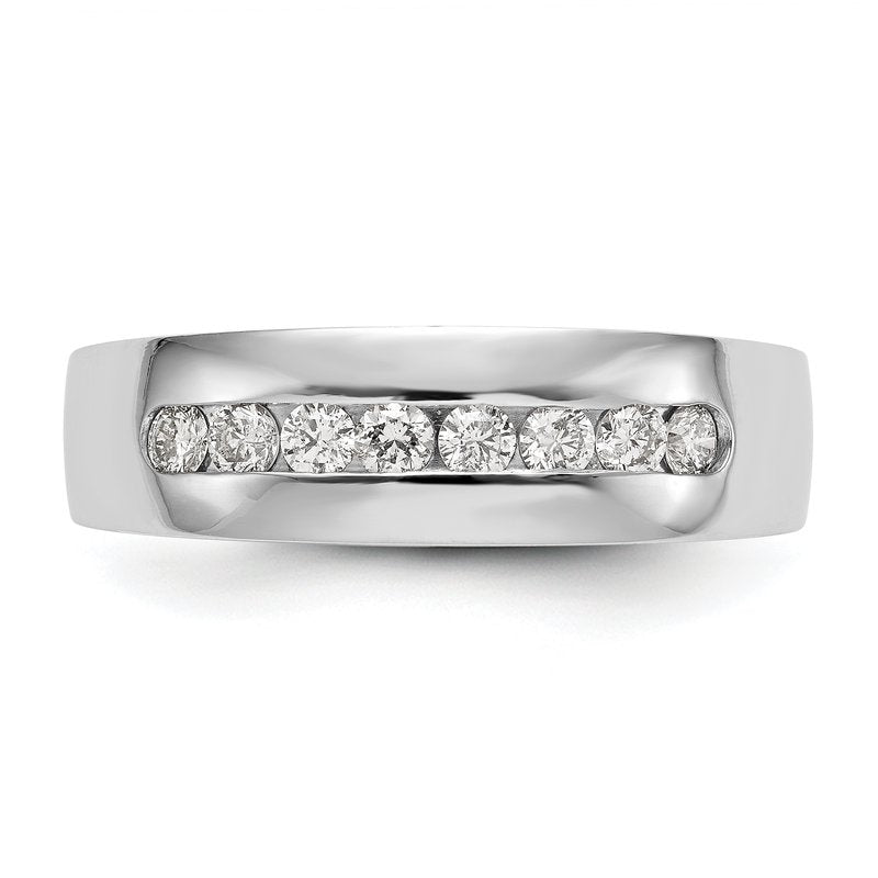 14K White Gold Men's 1/3 carat Lab Grown Diamond VS+ F+ Complete Channel Band