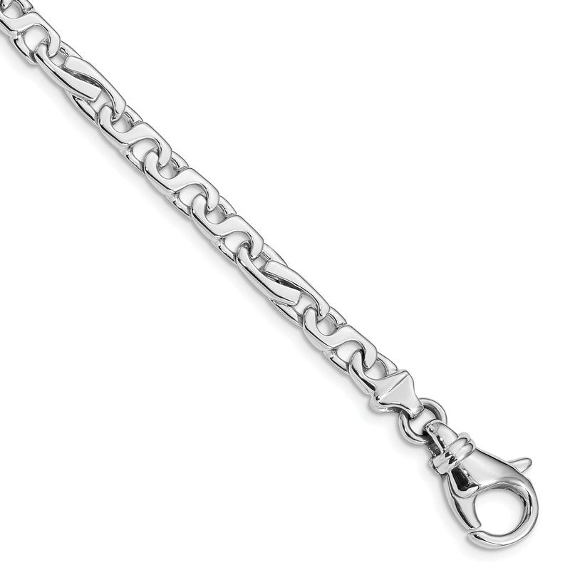14K White Gold 18 inch 5.8mm Hand Polished Fancy Link with Fancy Lobster Clasp Chain
