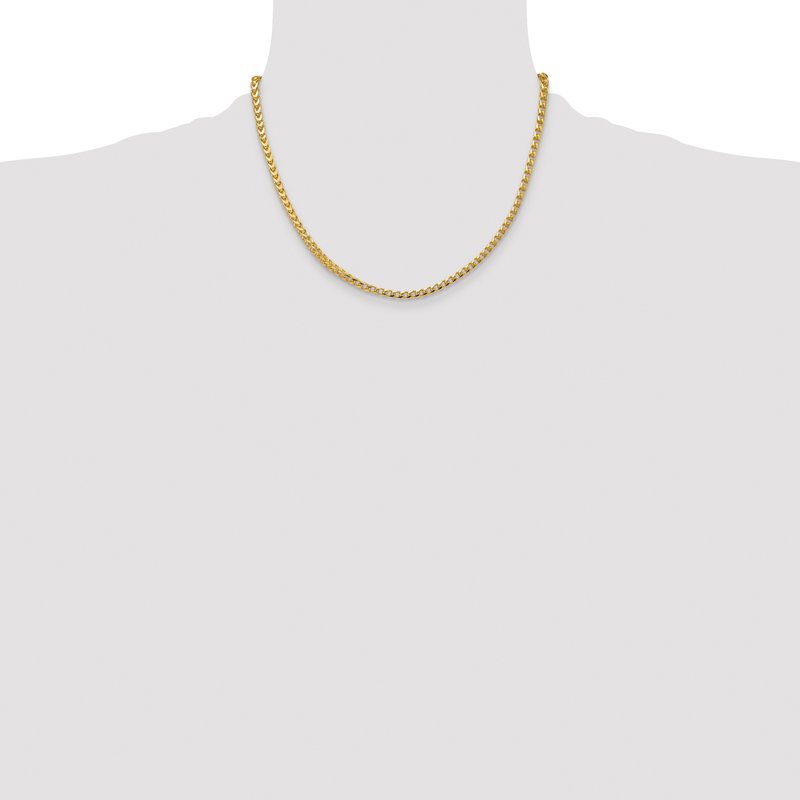 14K 18 inch 3.7mm Franco with Fancy Lobster Clasp Chain
