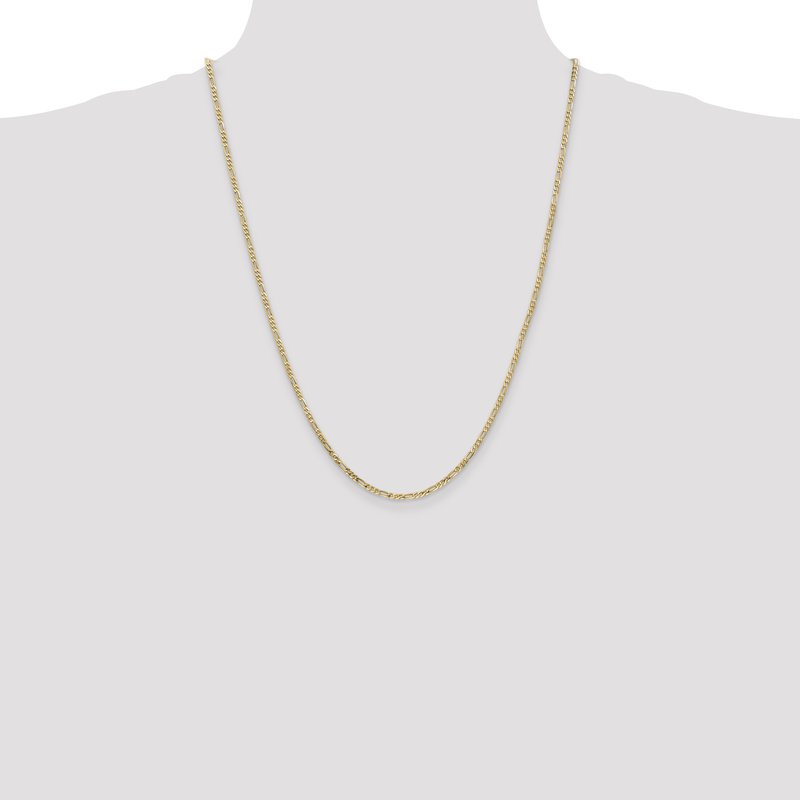 14K 26 inch 2.25mm Flat Figaro with Lobster Clasp Chain