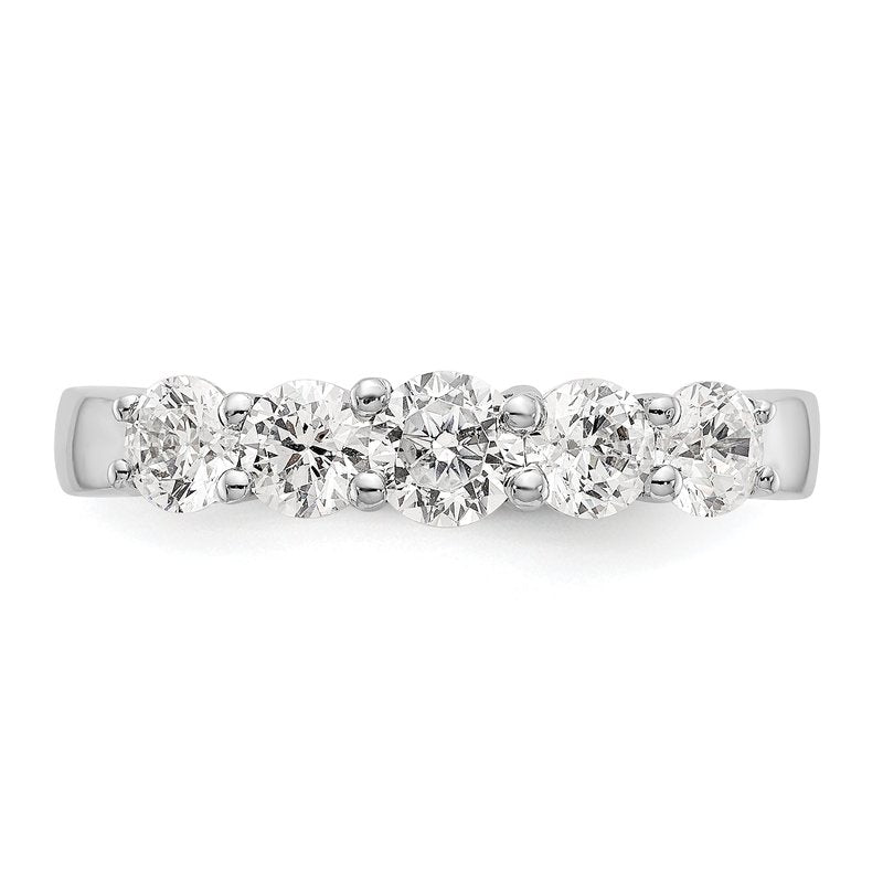 14K White Gold 3/4 carat Lab Grown Diamond VS/SI  D E F  5 Stone Ring