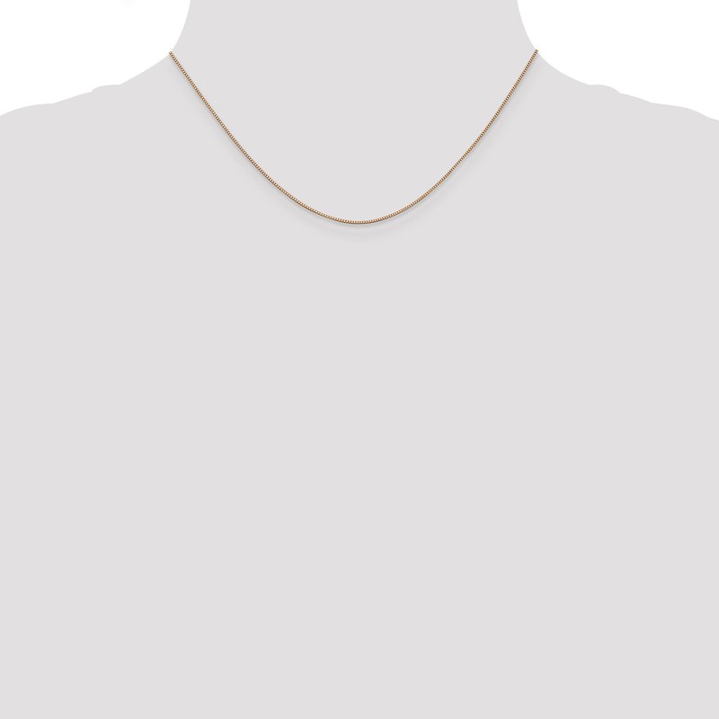 14K Rose Gold .7mm Box with Lobster Clasp Chain