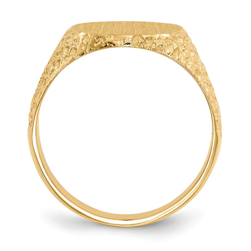 14k 13.0x17.0mm Closed Back Mens Signet Ring