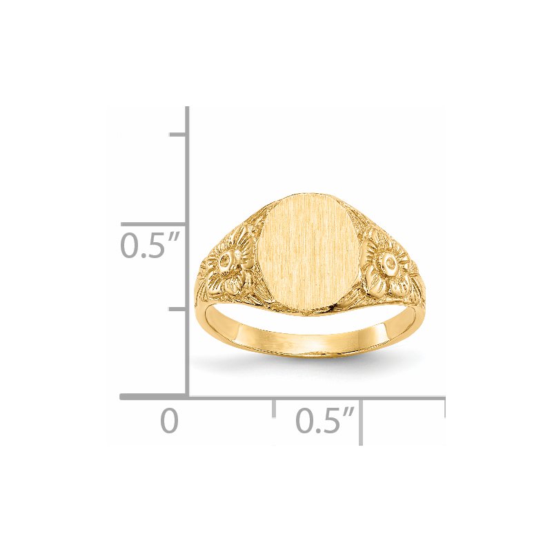 14k 8.0x10.0mm Closed Back Signet Ring