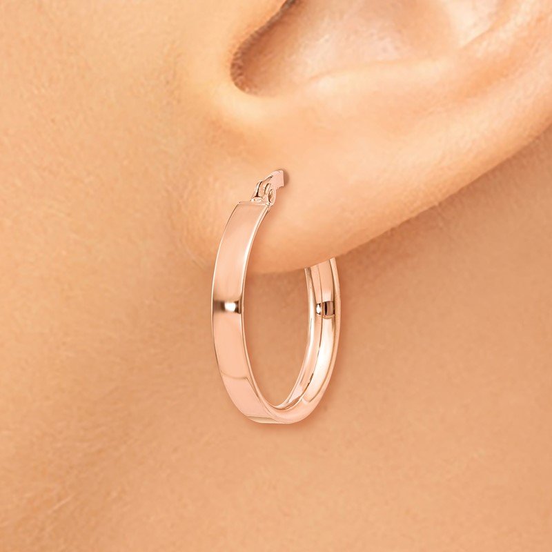 14K Rose Gold 3mm Small Hoop Earrings