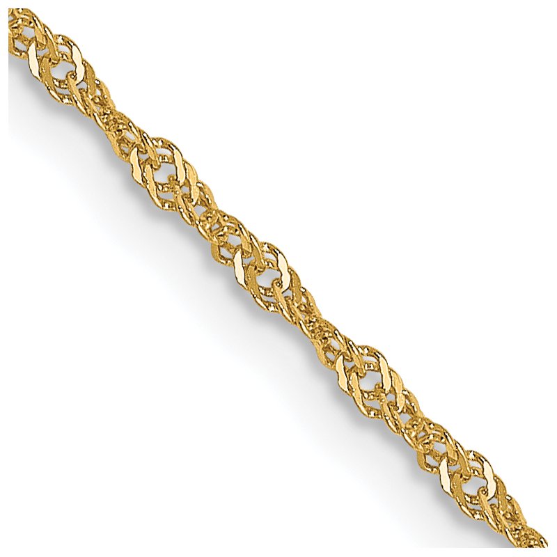 14K 1mm Singapore with Lobster Clasp Chain