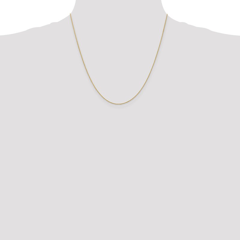 14K 10 inch .8mm Diamond-cut Parisian Wheat with Lobster Clasp Anklet