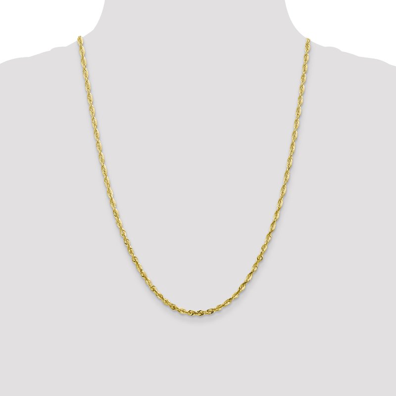10K 3.5mm Diamond-Cut Lightweight Rope Chain