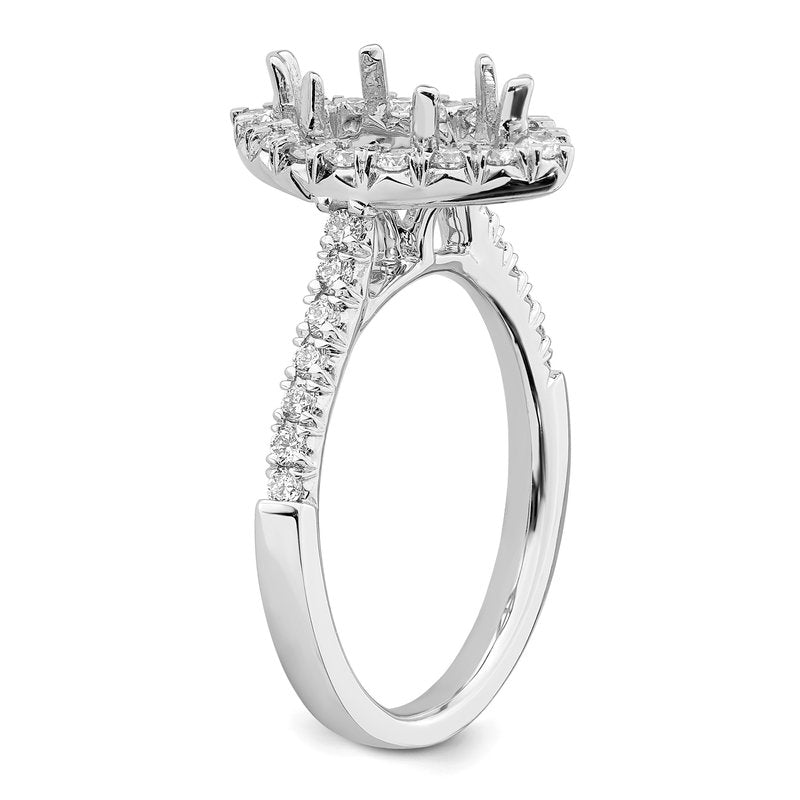 14K White Gold 1/3 carat Lab Grown Diamond VS+ F+ Semi-Mount Marquise Halo Engagement Ring