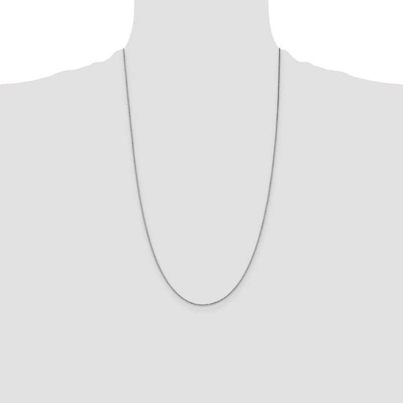 14K White Gold 14 inch .9mm Box with Spring Ring Clasp Chain