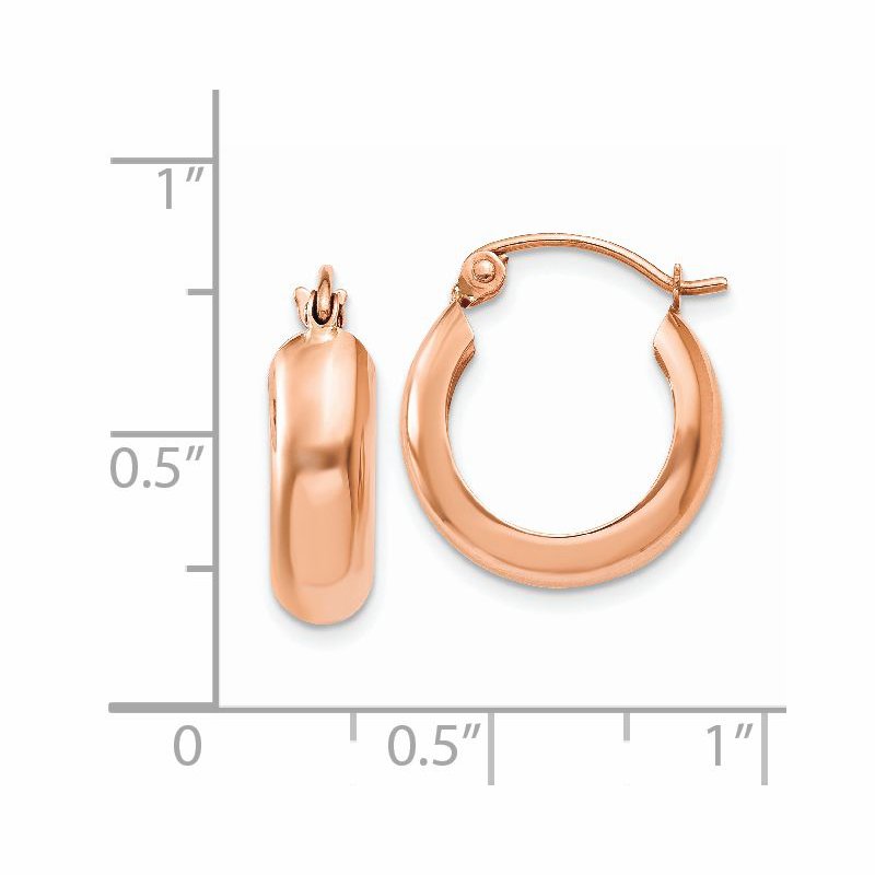 14k Rose Gold Polished Small Hoop Earrings