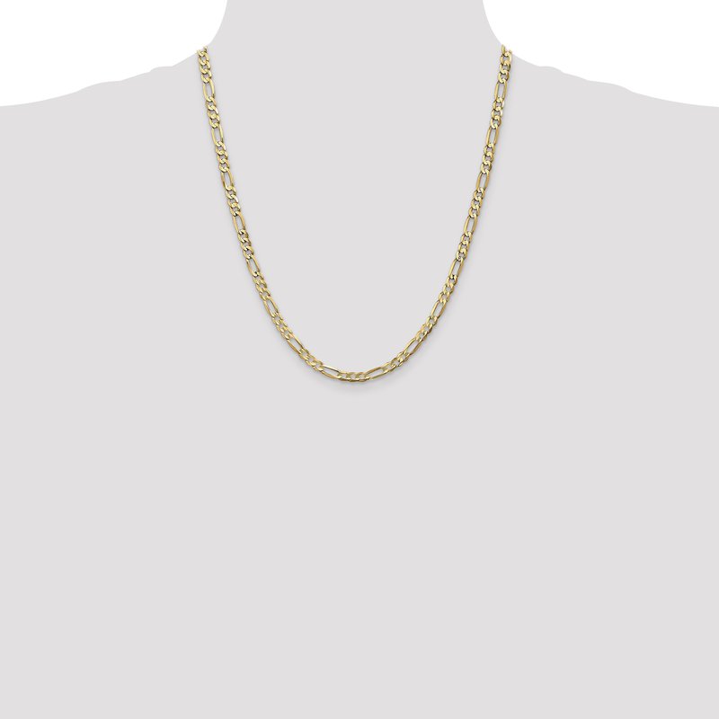 14K 26 inch 4.5mm Concave Open Figaro with Lobster Clasp Chain