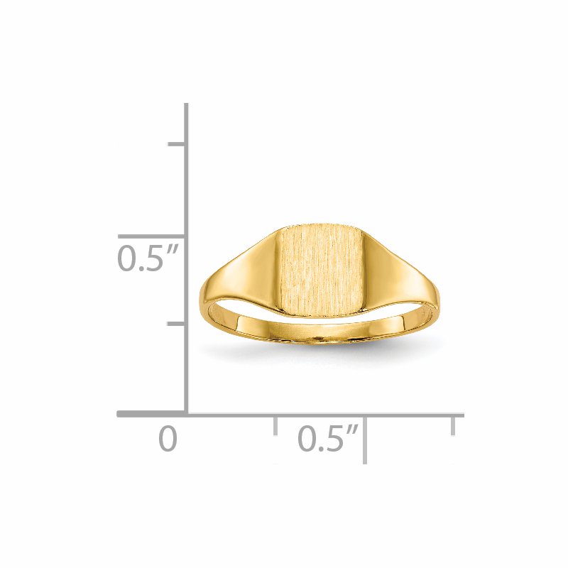 14k 6.5x7.0mm Closed Back Signet Ring