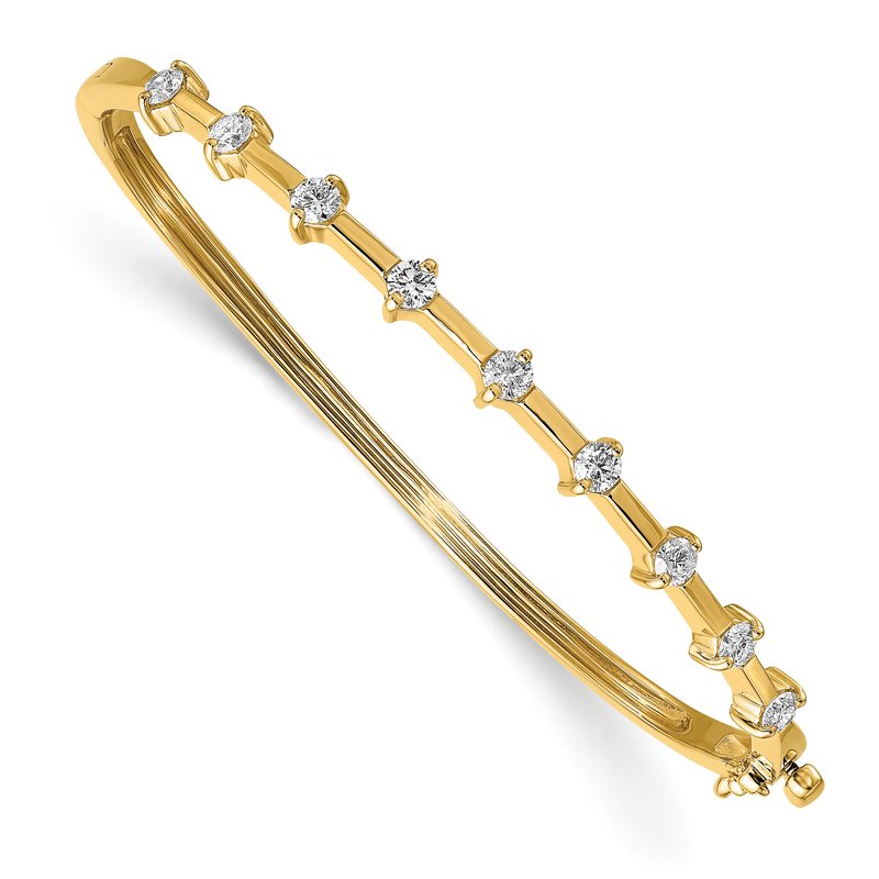 14k Complete 7/8 carat VS Diamond Hinged Oval Bangle Bracelet