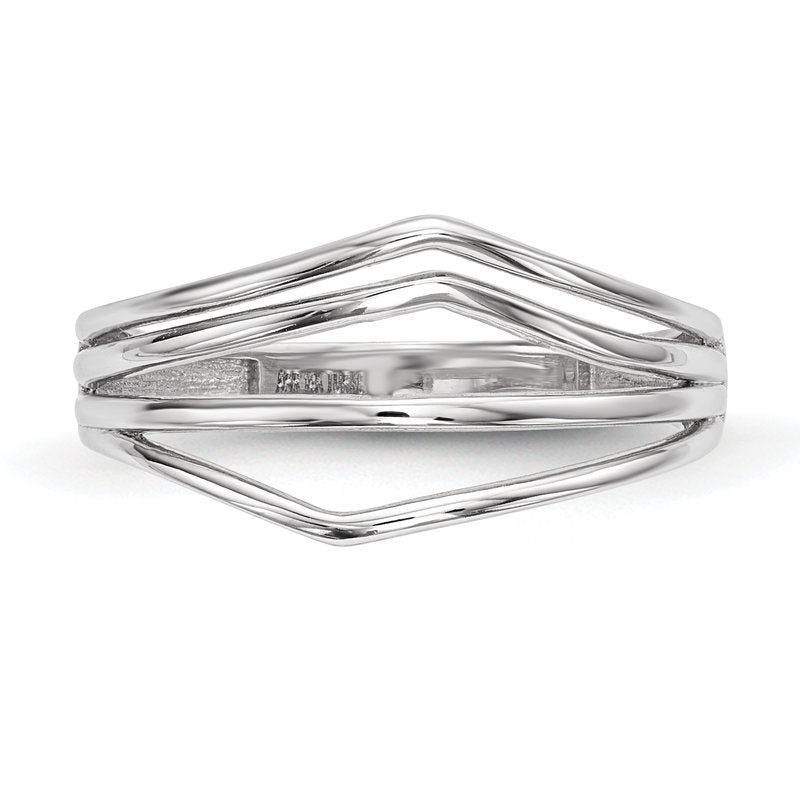 14k White Gold Polished 4-Bar Ring