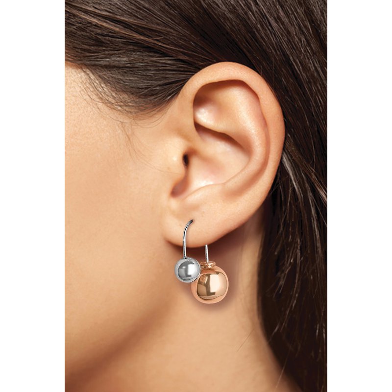 Sterling Silver & Rose-tone Dangle Earrings