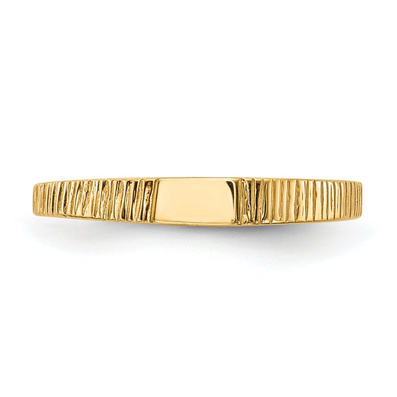 14k Polished &amp; Ridged Baby Ring