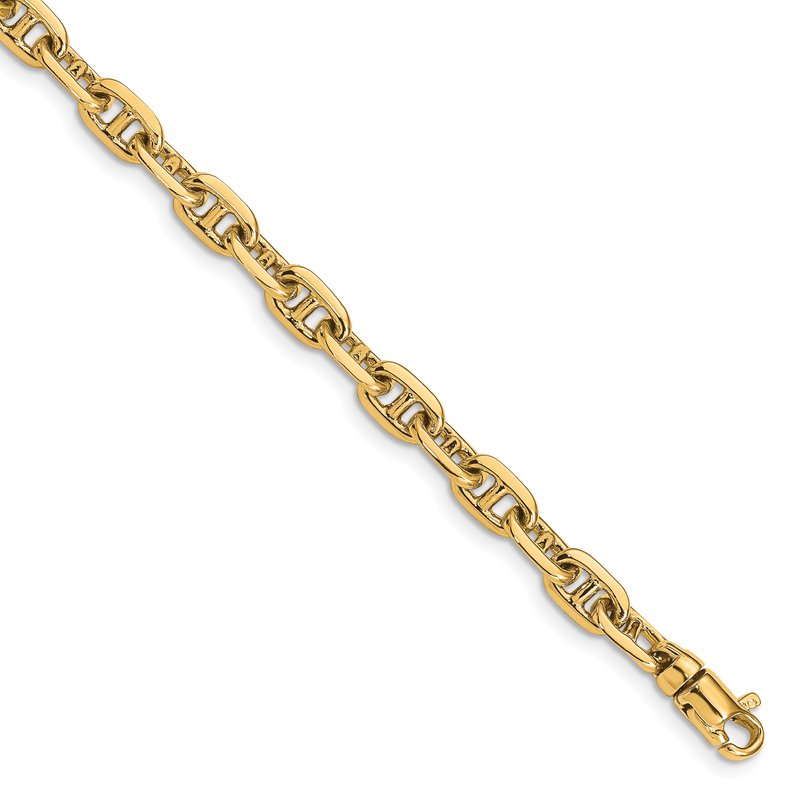 14K 18 inch 5.1mm Hand Polished Fancy Link with Lobster Clasp Chain