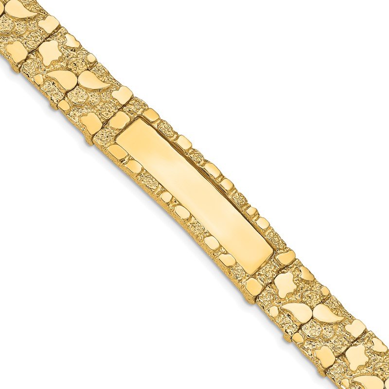 14k Polished Solid 12.0mm Nugget 36x12mm Plate 7 inch ID Bracelet