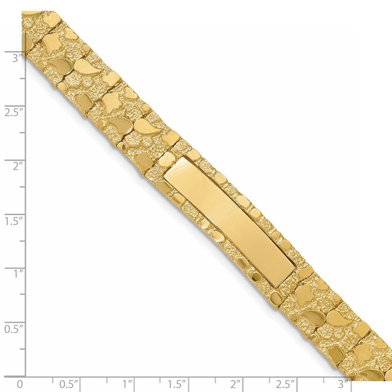 14k Polished Solid 12.0mm Nugget 36x12mm Plate 7 inch ID Bracelet