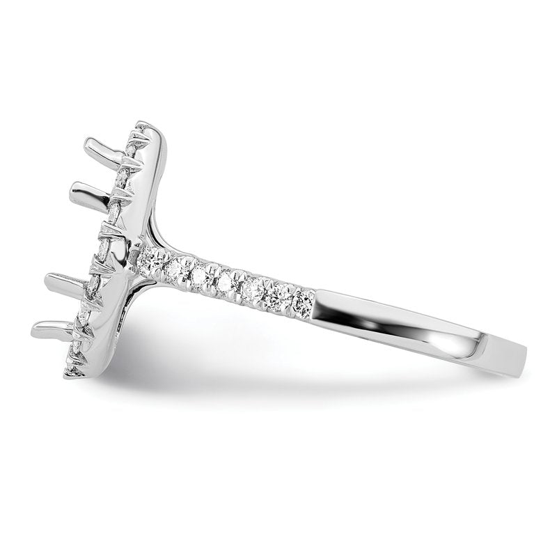14K White Gold 1/3 carat Lab Grown Diamond VS+ F+ Semi-Mount Marquise Halo Engagement Ring